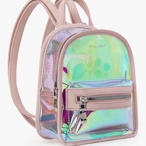 Iridescent Mini Backpack with Pink Trim